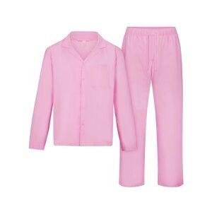 👫SKIMS Cotton Poplin Long Sleep Set | Bubble Gum 💗 (L)